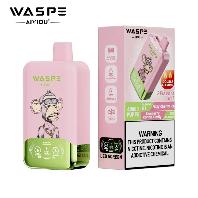 WASPE 40K — Cereza fizzy helada / Algodón de azúcar de arándano